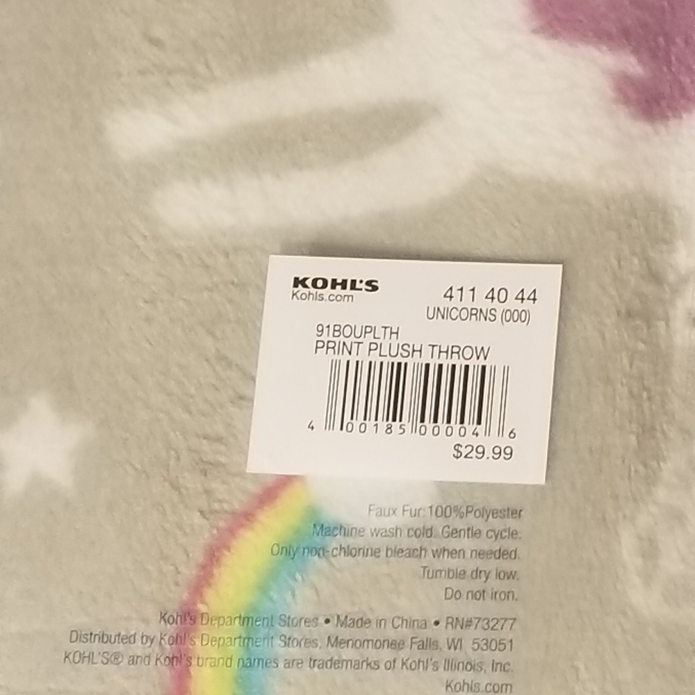 LAST ONE Big One Super Soft Plush Throw Unicorn - Picture 6 of 6